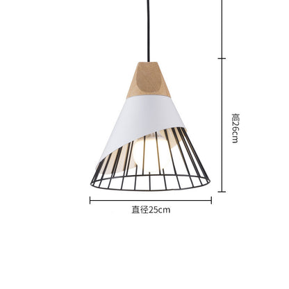 Dining Room Living Room Bedroom Study Wood Cone Horn Iron Chandelier