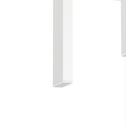 1-Piece Modern Tempered Glass Tea Table Coffee Table End Table, Square Table For Living Room, Transparent White