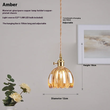 Bedroom Bedside Vintage Glass Flower Chandelier