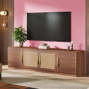 Walnut Rattan TV Stand