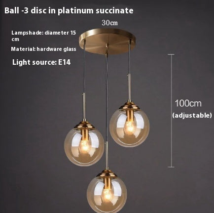 Simple Modern Round Glass Ball Chandelier
