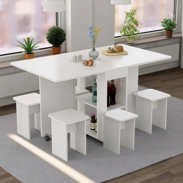 White Drop Leaf Table Set