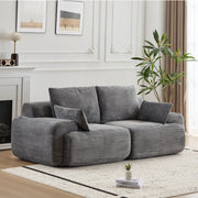 Grey Corduroy Loveseat Sofa