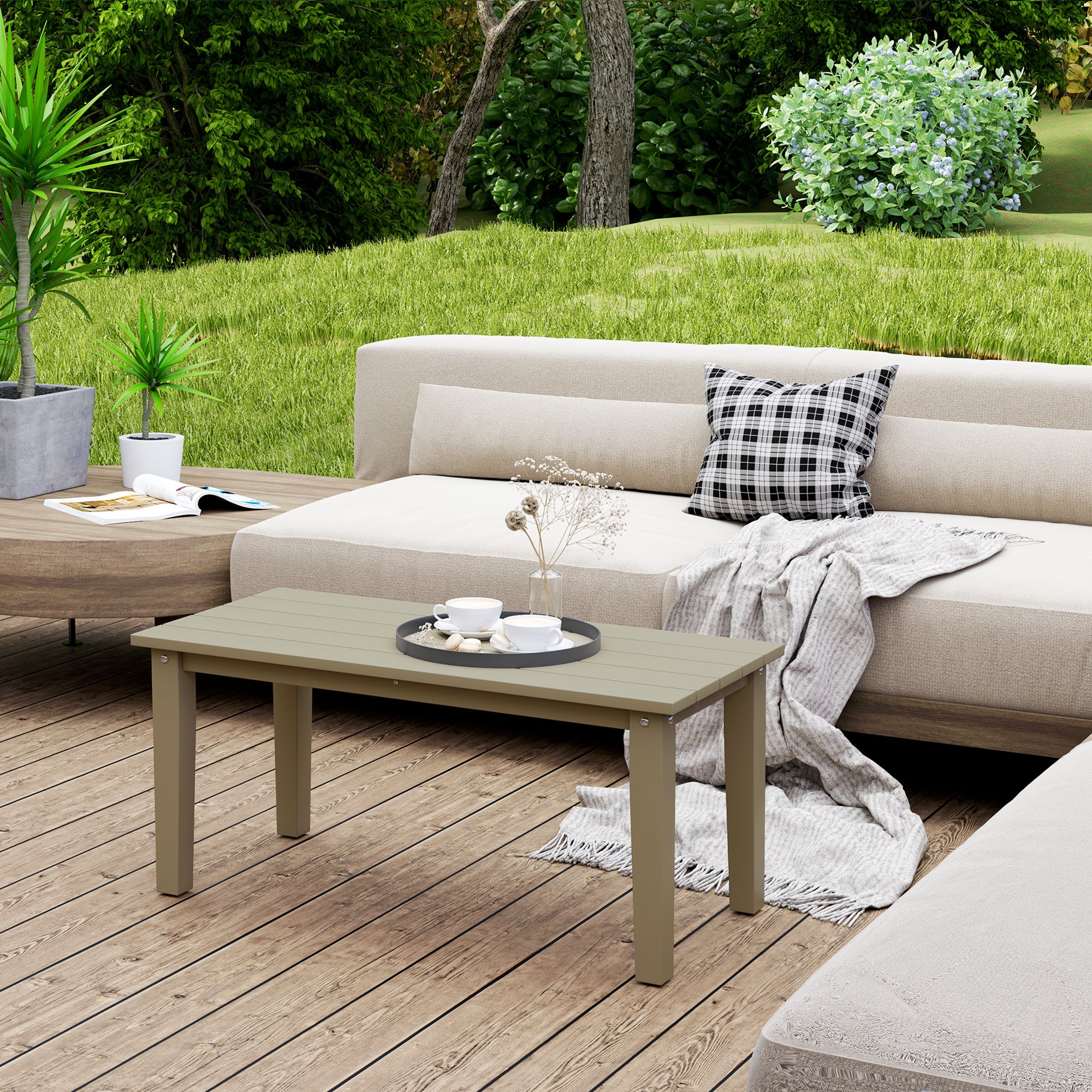 Gray Outdoor Coffee Table