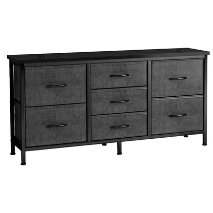 Drawer Dresser For Bedroom, Drawers With Wooden Top Metal Frame