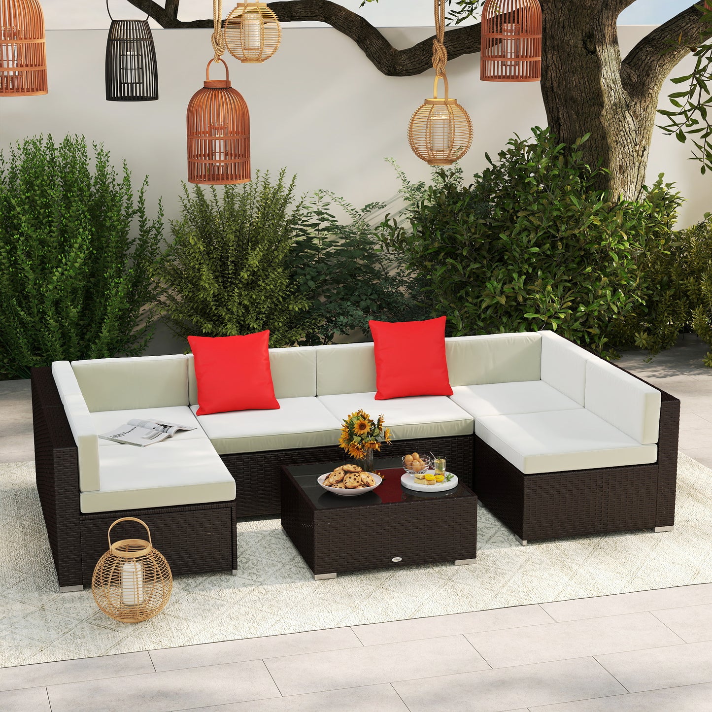 5-Piece Patio Furniture Set with Cushions