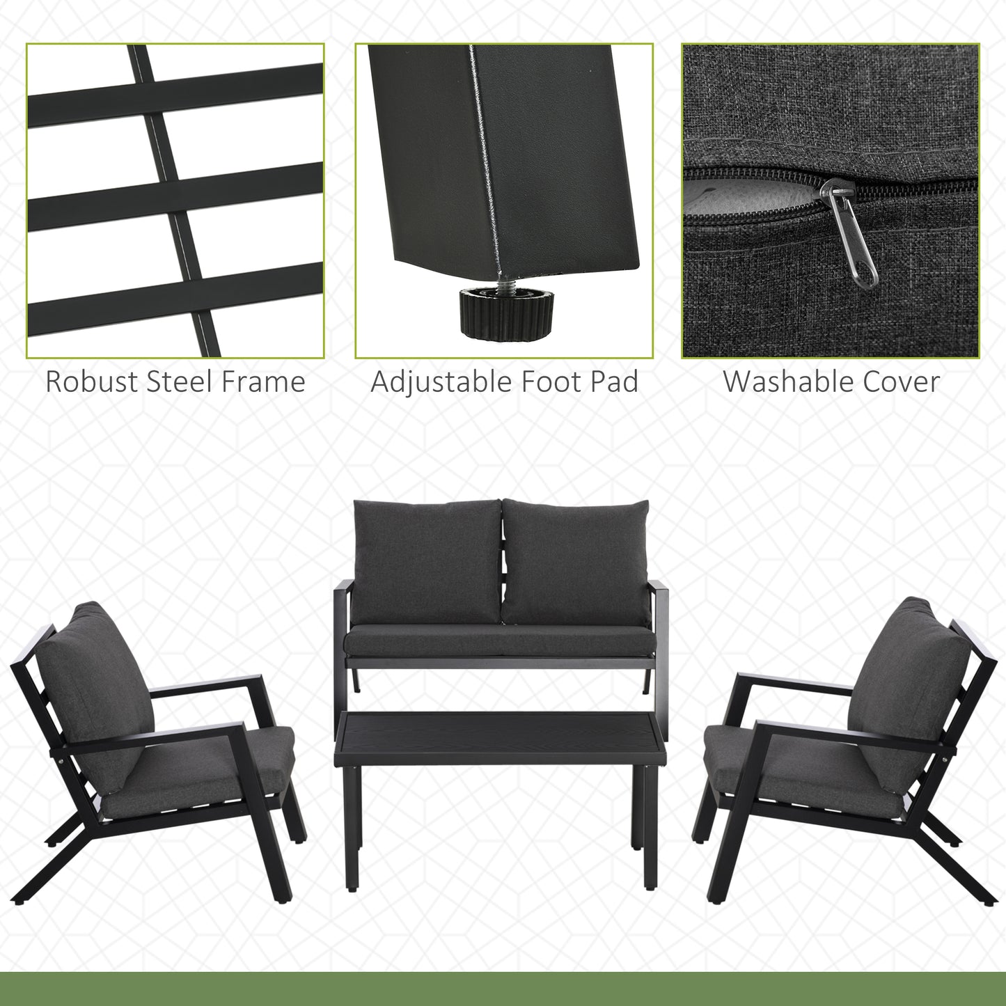 4 Piece Patio Furniture Set