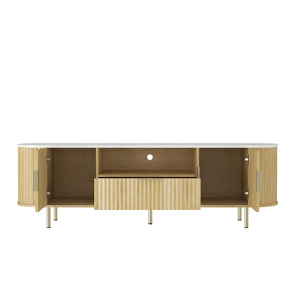 Lving Room Floor-standing TV Cabinet With 16 Color LEDs, Entertainment Center With Storage Doors, TV Console Media Cabinet,  Living Room