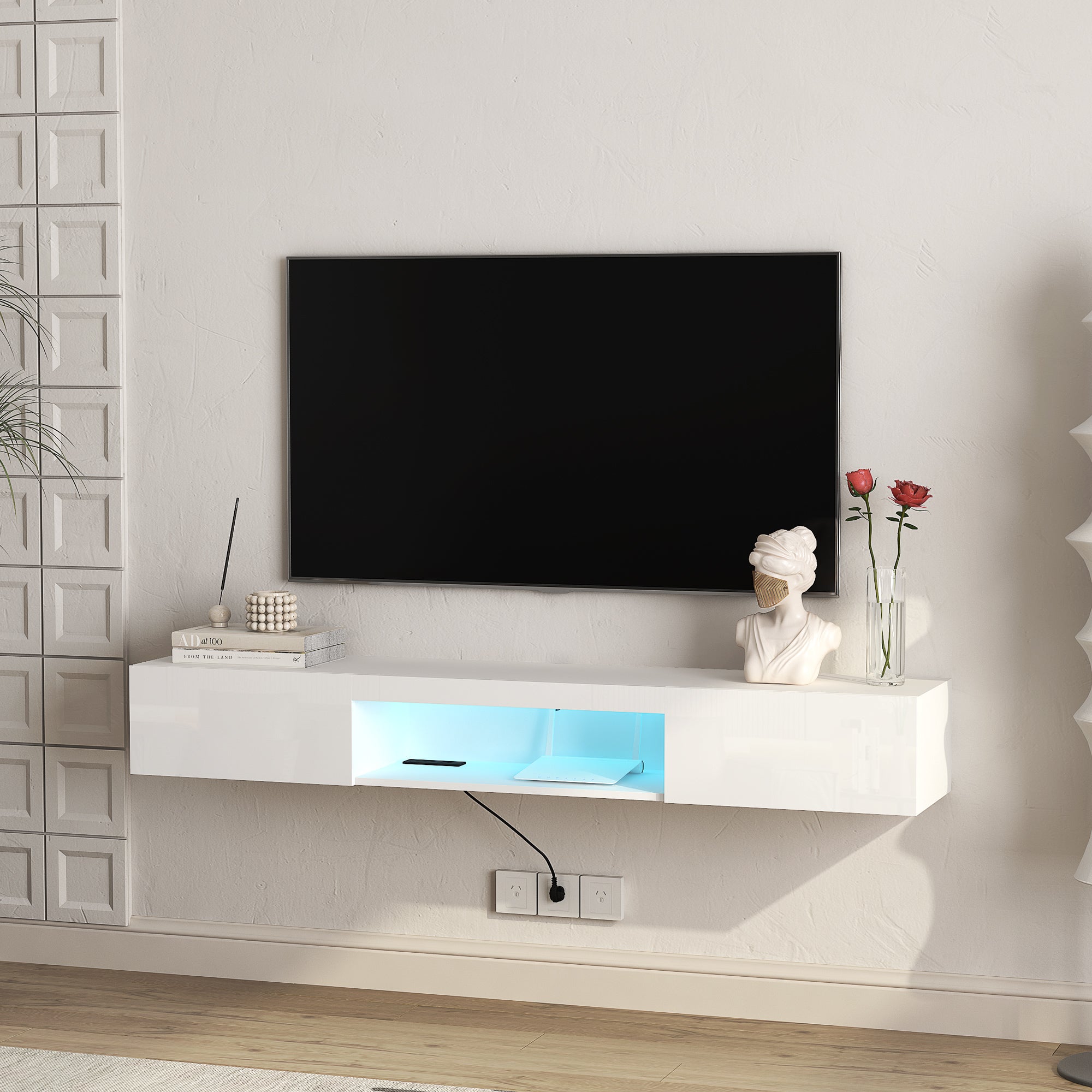 White Gloss LED TV Stand