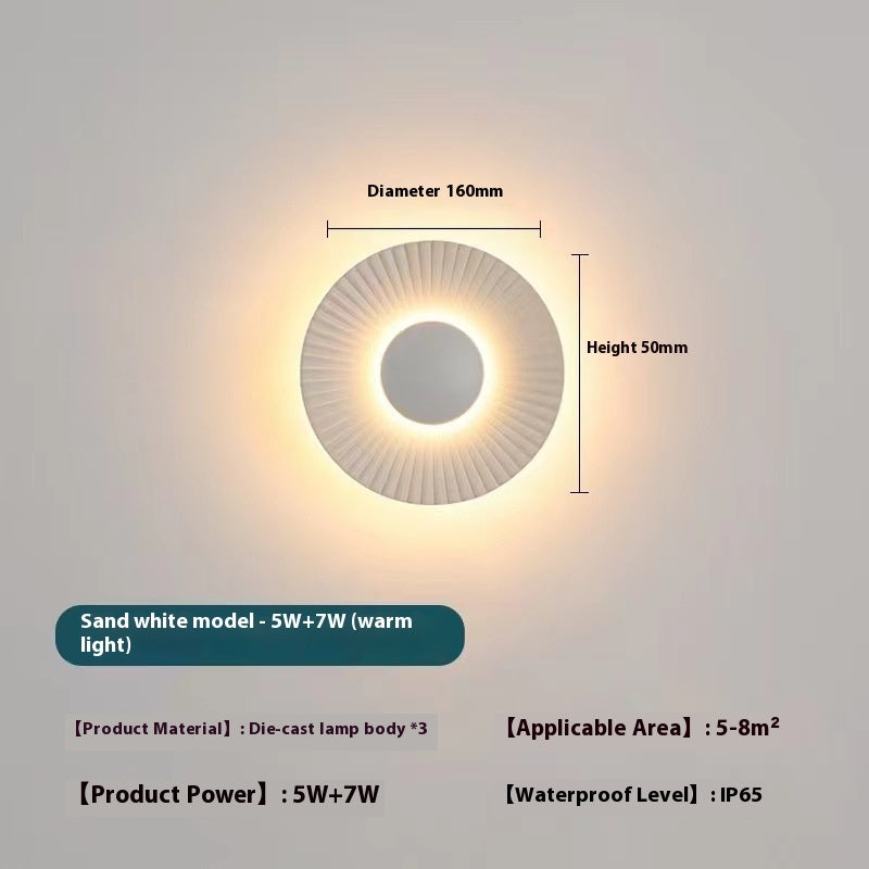 Round Wall Lamp Bedroom Bedside Living Room Wall Light Bulb