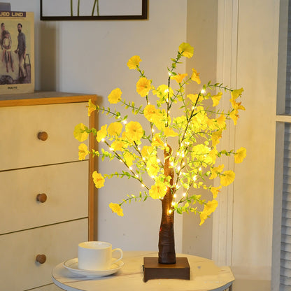 Green Leaf LED Tree Lamp Bedroom Room Decor Table Lamp