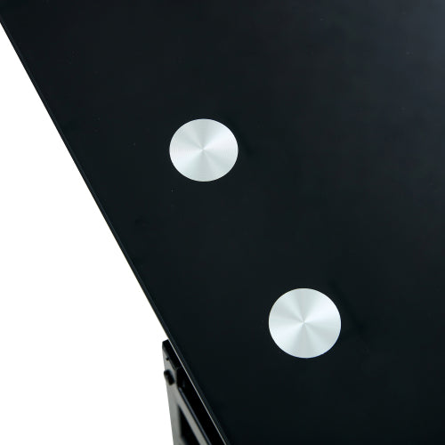 Black Glass Lift Top Table Two-Layer Storage
