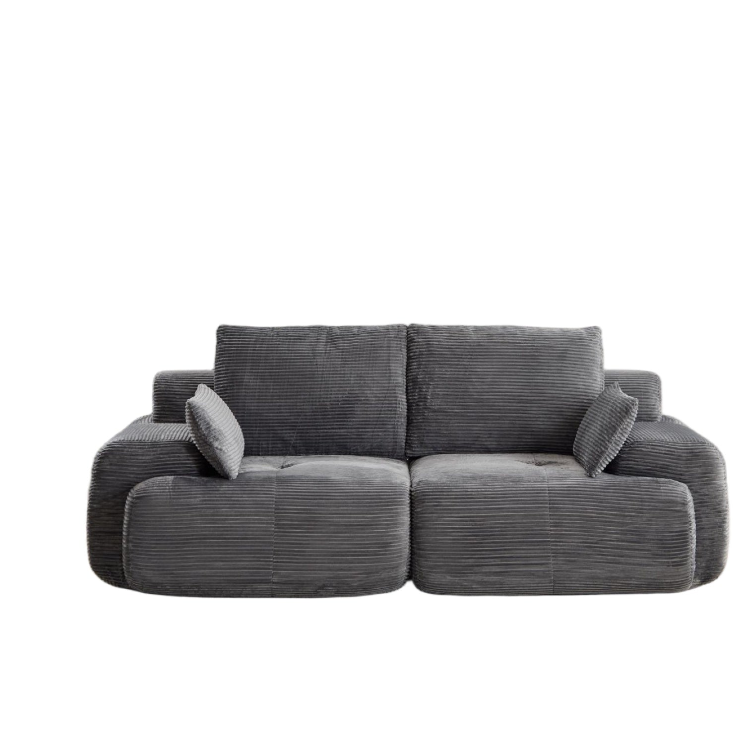 Grey Corduroy Loveseat Sofa