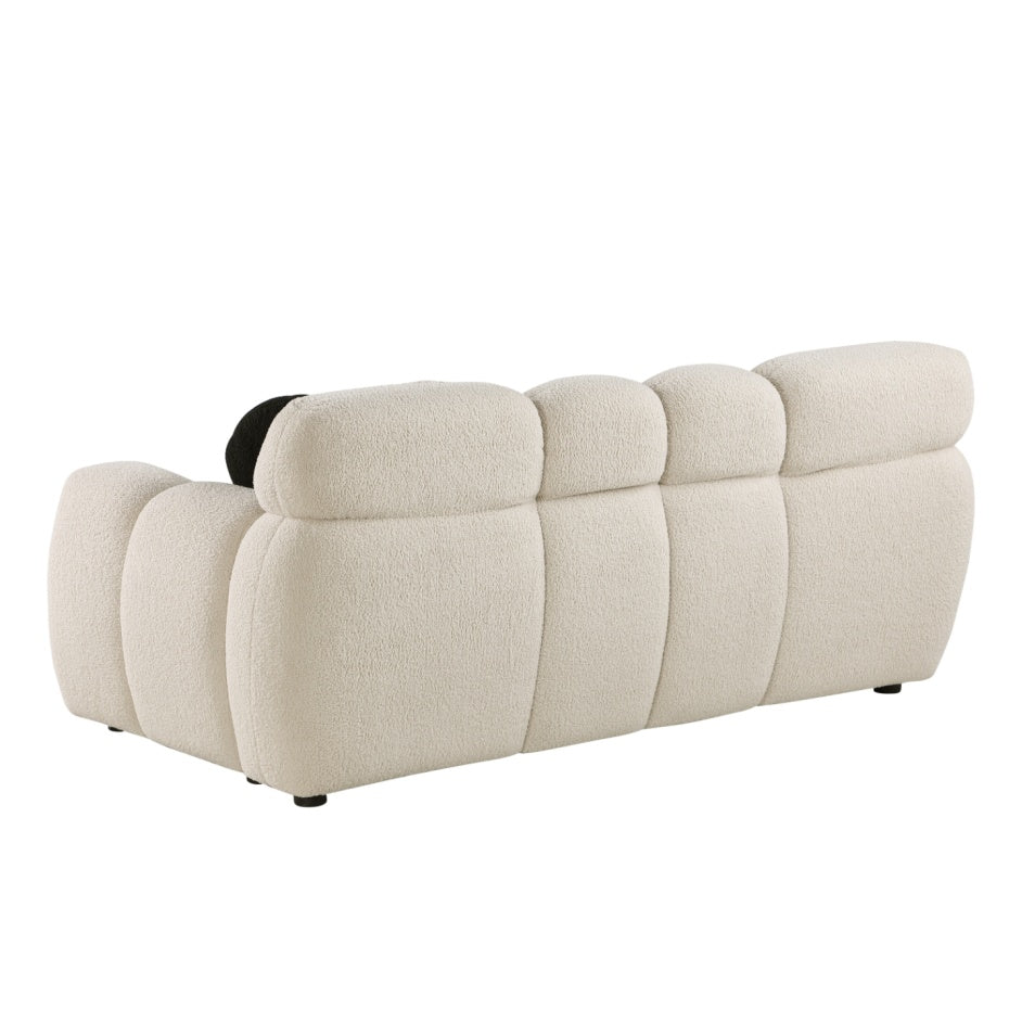 Beige Boucle Sofa