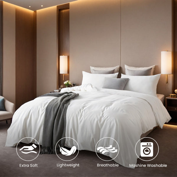 White Microfiber Duvet Set