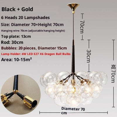 Children's Room Warm Creative Glass Chandelier