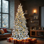 Flocked Pre-Lit Christmas Tree