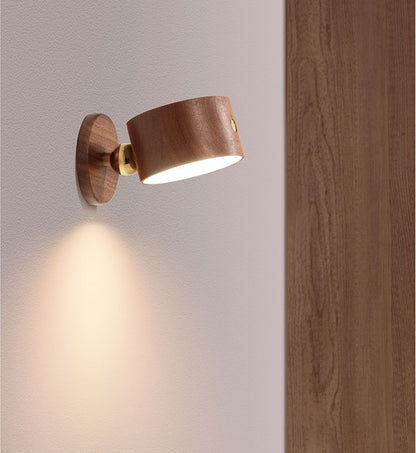 Simple Wooden Bedside Lamp In Bedroom