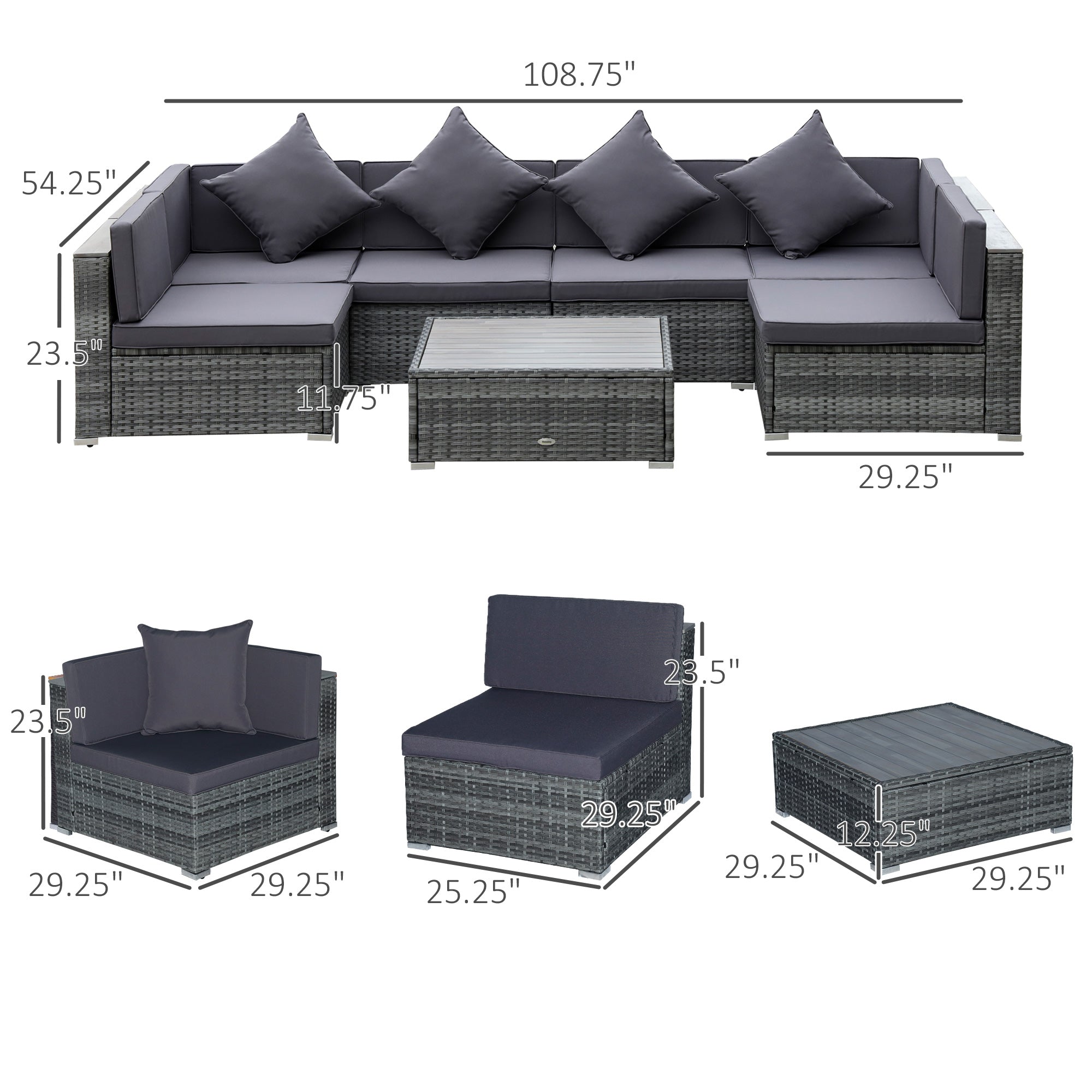 Rattan Sectional Sofa Set
