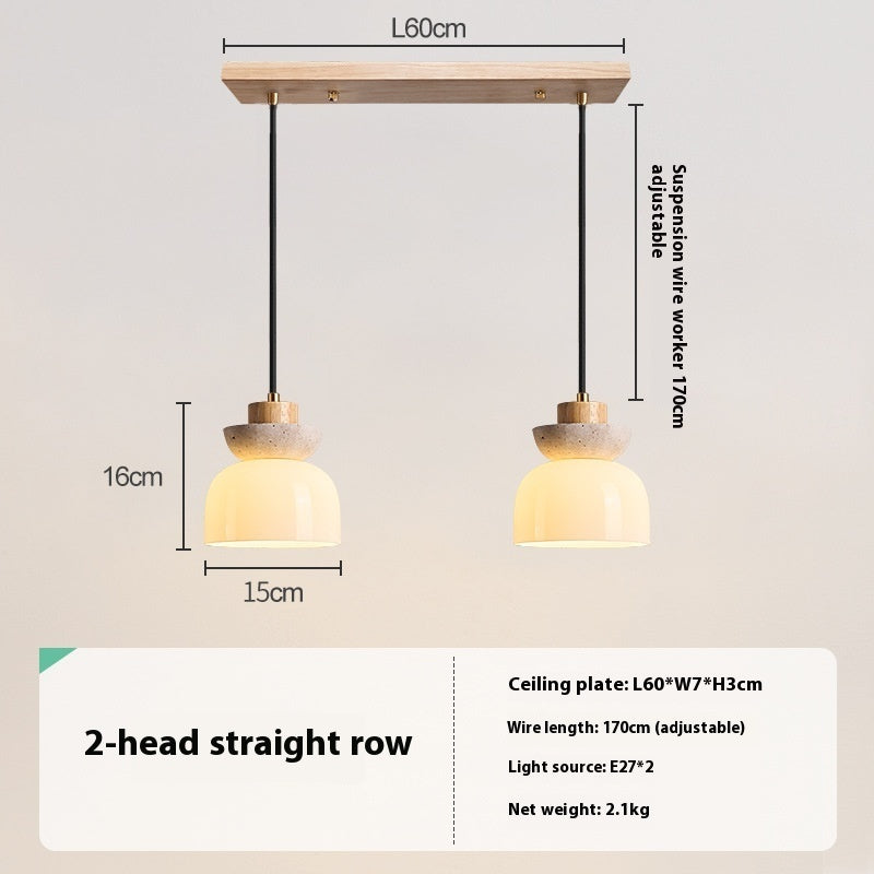 Japanese Style Bedroom Bedside Small Droplight Log Cream Style