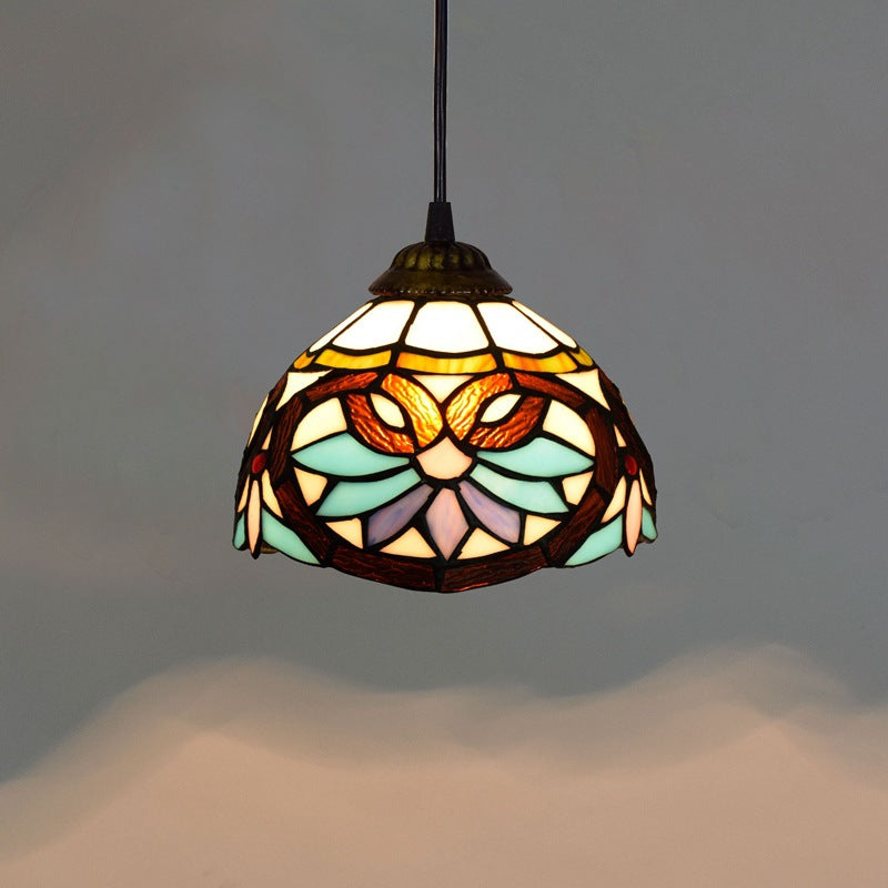 Retro Mediterranean Creative Stained Glass Chandelier