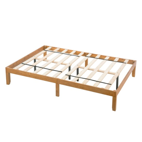 Natural Wood Platform Bed