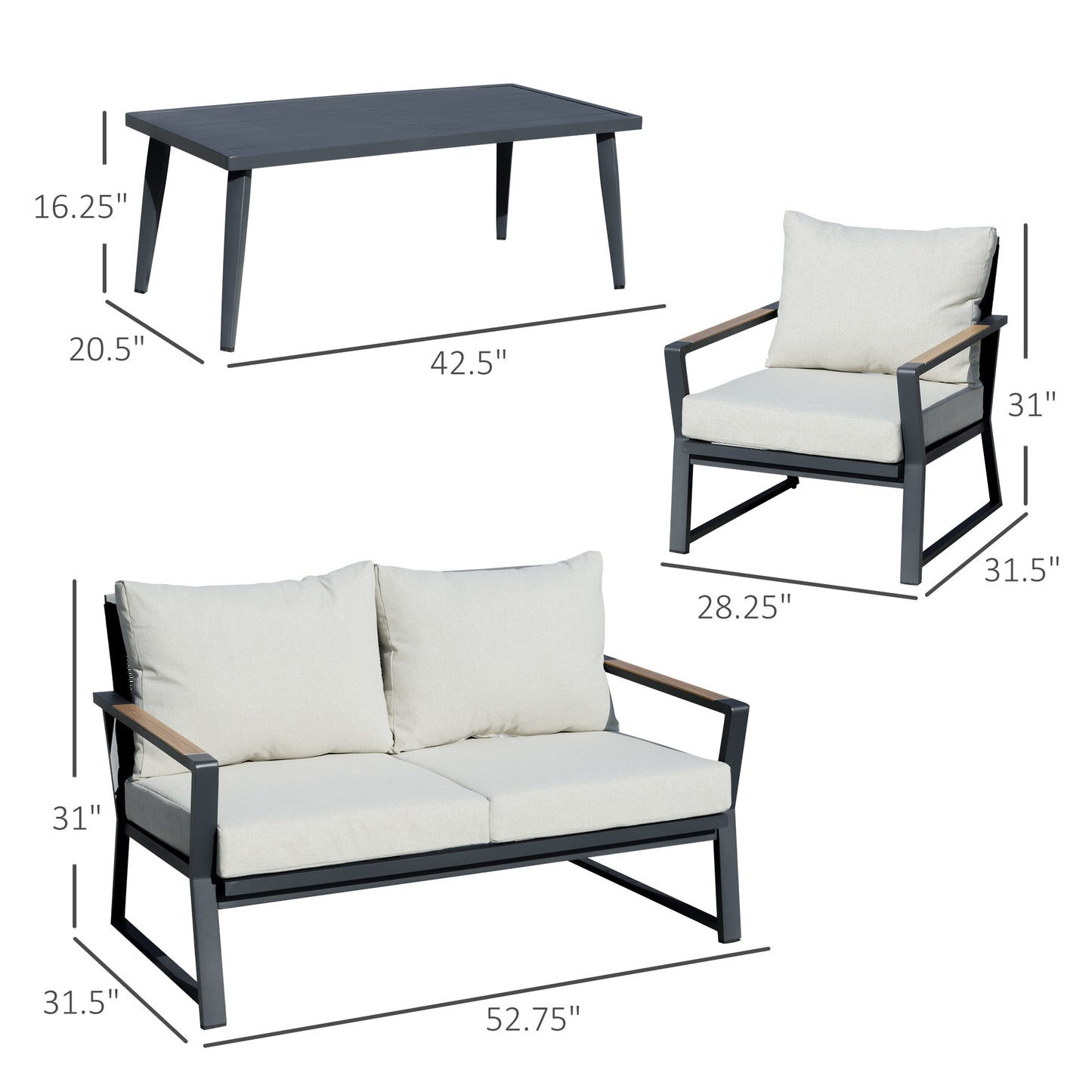 4 Piece Patio Furniture Set