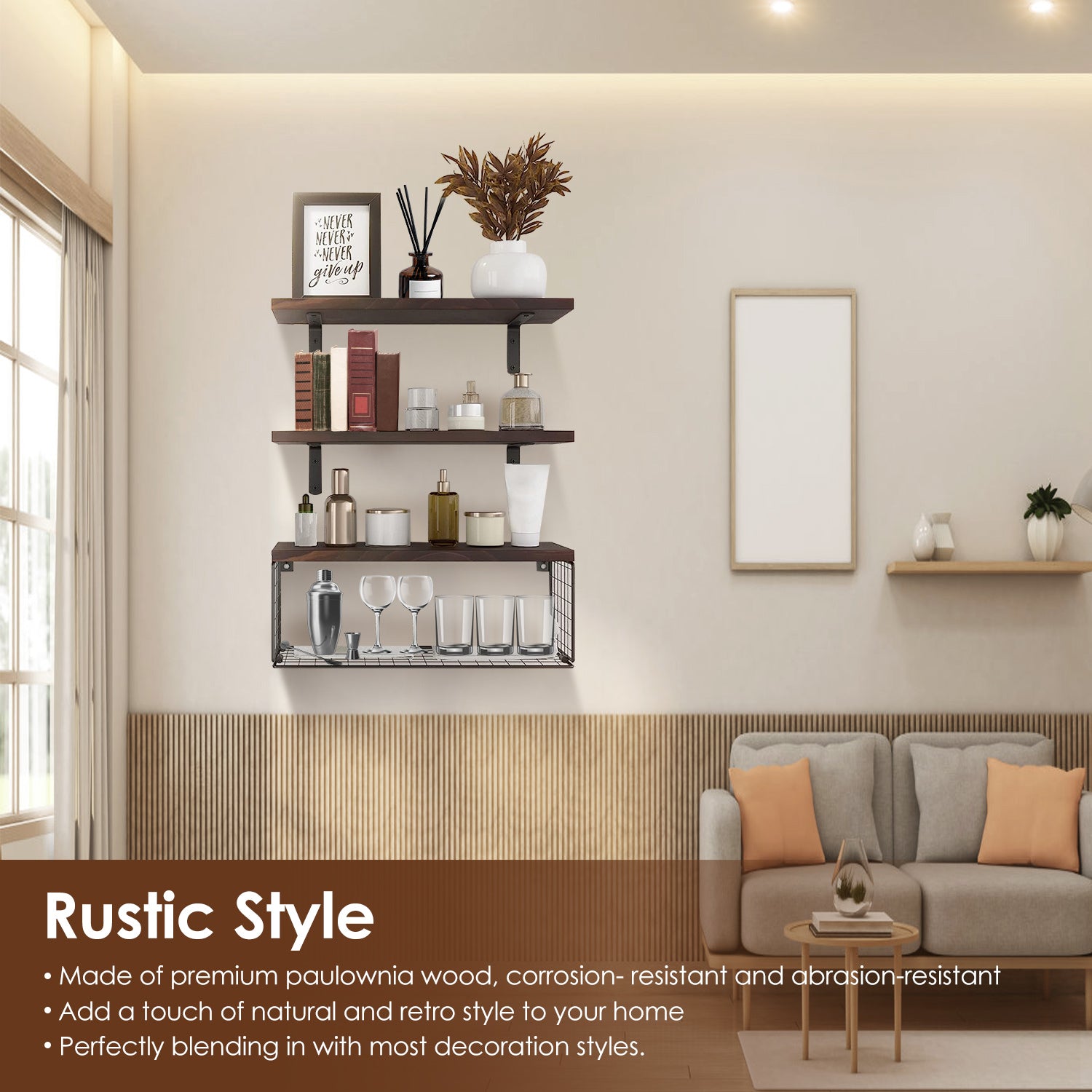 Black Basket Wall Shelf
