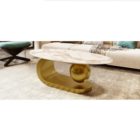 Marble Oval Coffee Table