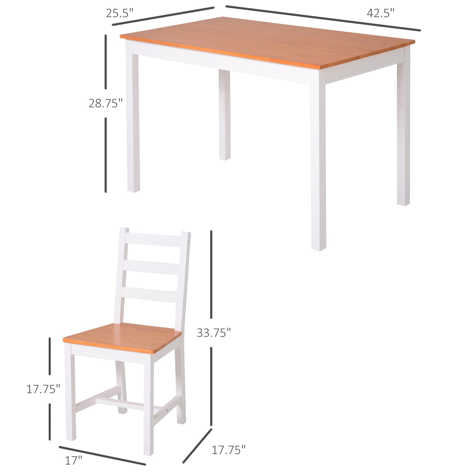 Wood Slatted Dining Set