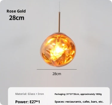 Simple Restaurant Single Head Glass Creative Chandelier