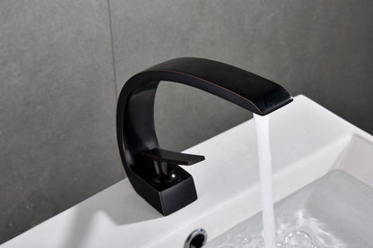 Single hole mixing faucet for washbasin