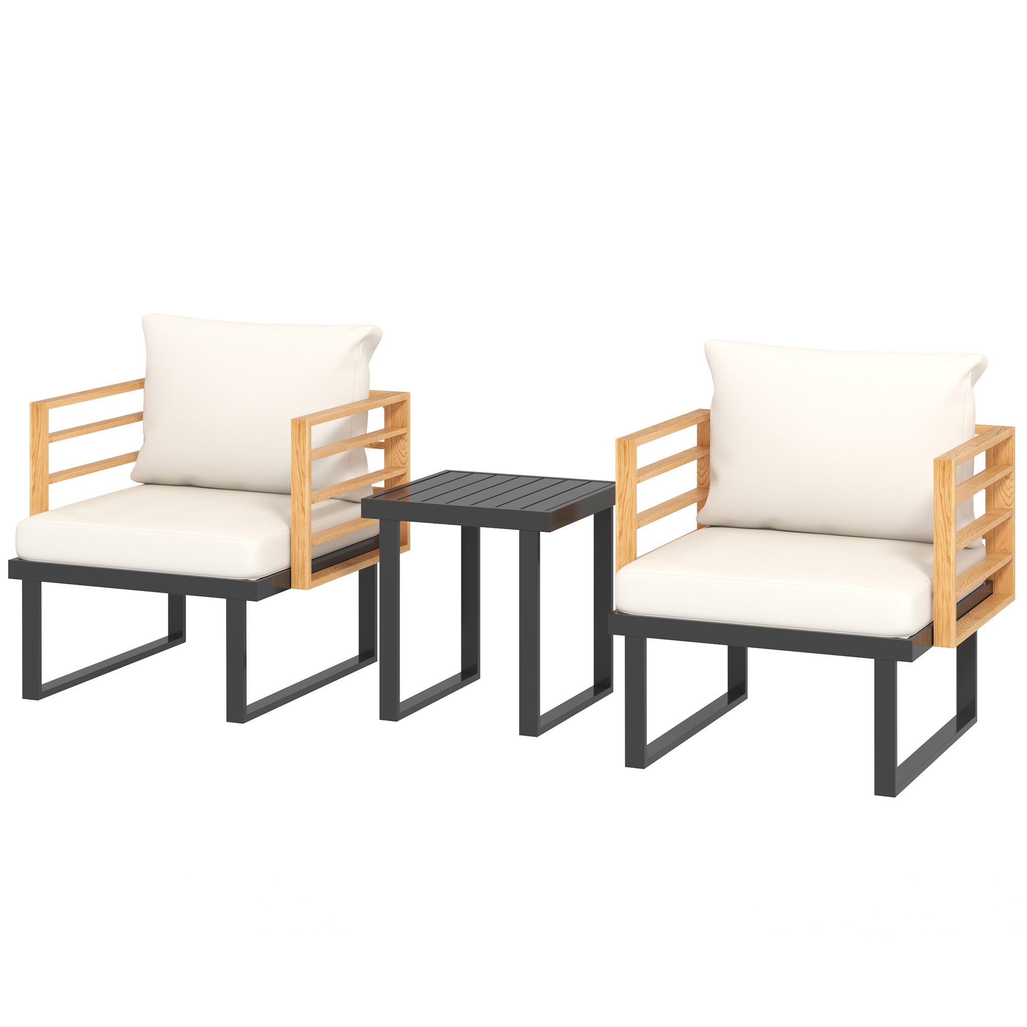 Beige Metal Bistro Set