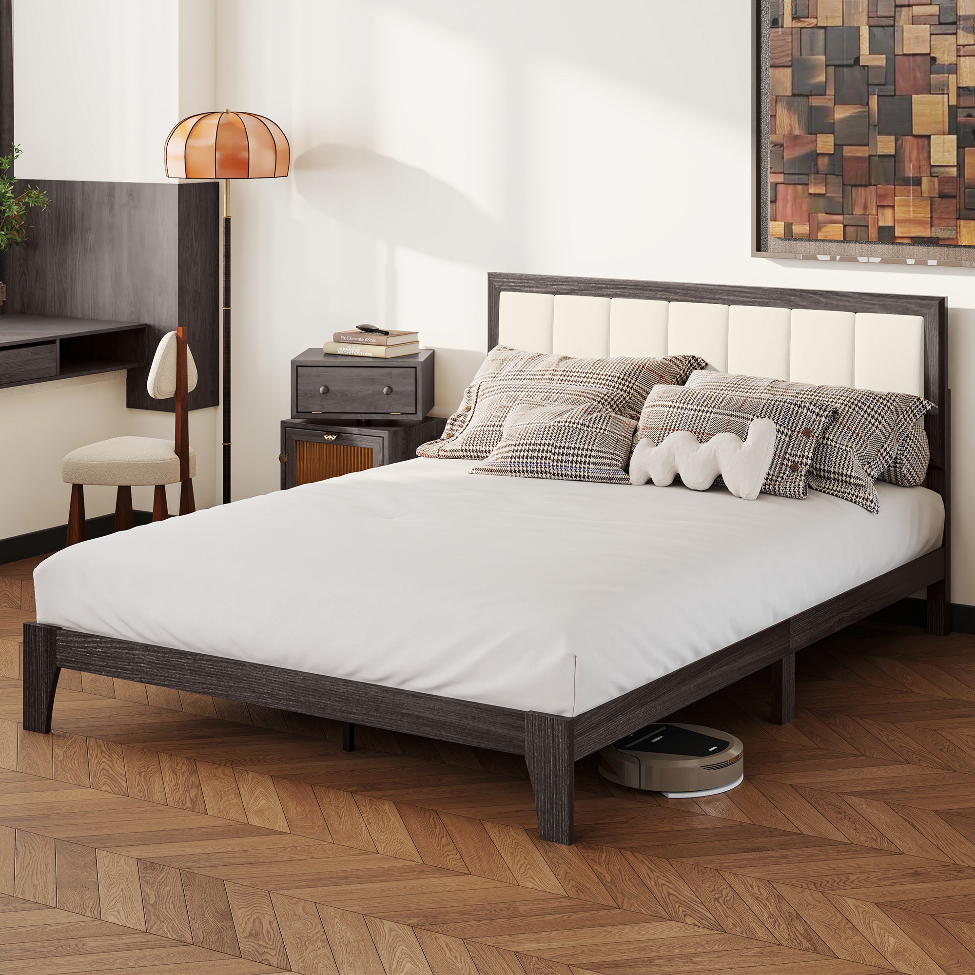Charcoal Gray Platform Bed