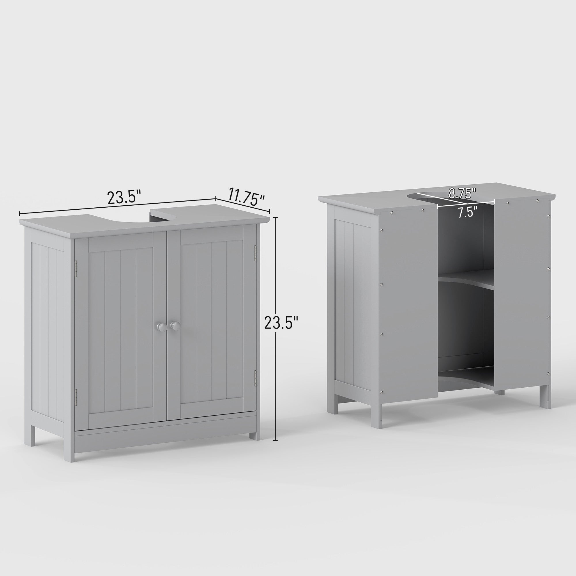 Gray Vanity Cabinet Shelf