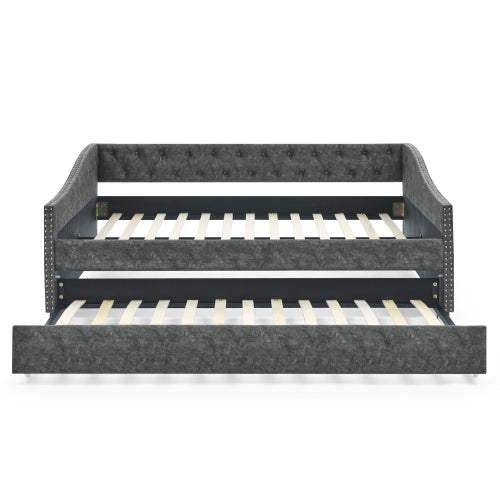 The Full-size Sofa Bed Features A Double-sized Upholstered Tufted Sofa Bed On Wheels Unavailable Platforms- Temu