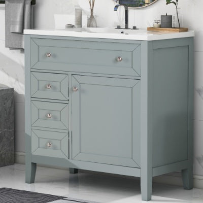 Gray Ceramic Vanity Sink