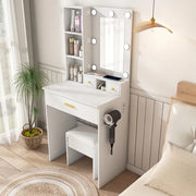 White Compact Vanity Desk