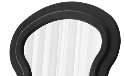 Flannel Full Length Wave Black Floor Mirror With Stand For Bedroom Living Room Hanging Or Against The Wall