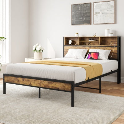 Black Metal Platform Bed