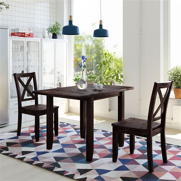 3-piece Wooden Folding Breakfast Corner Dining Table Set, Prohibited From Sale On Wayfair Platform
