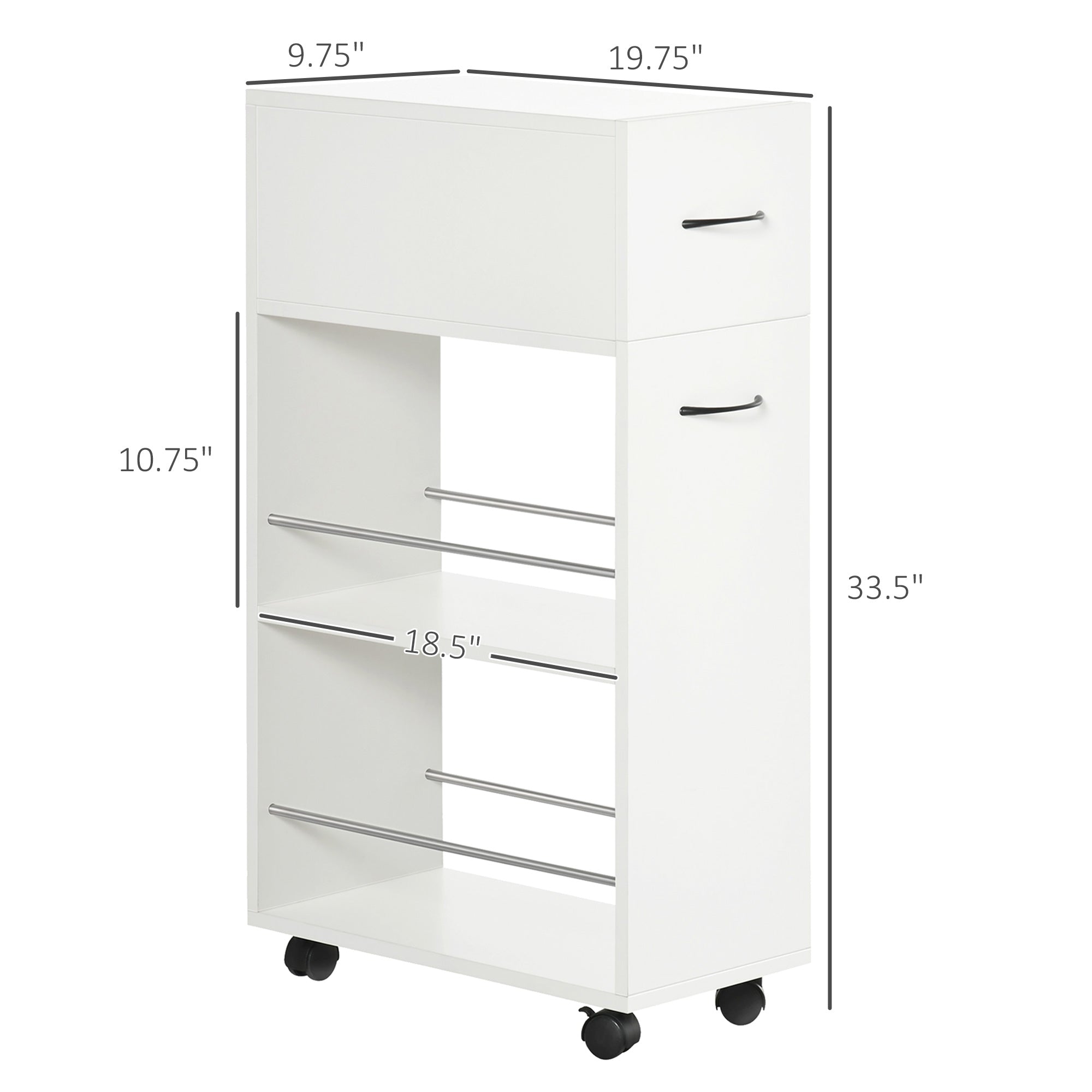 Rolling Narrow Storage Cabinet