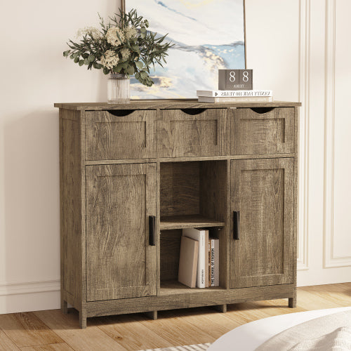 Gray Wooden Floor Cabinet