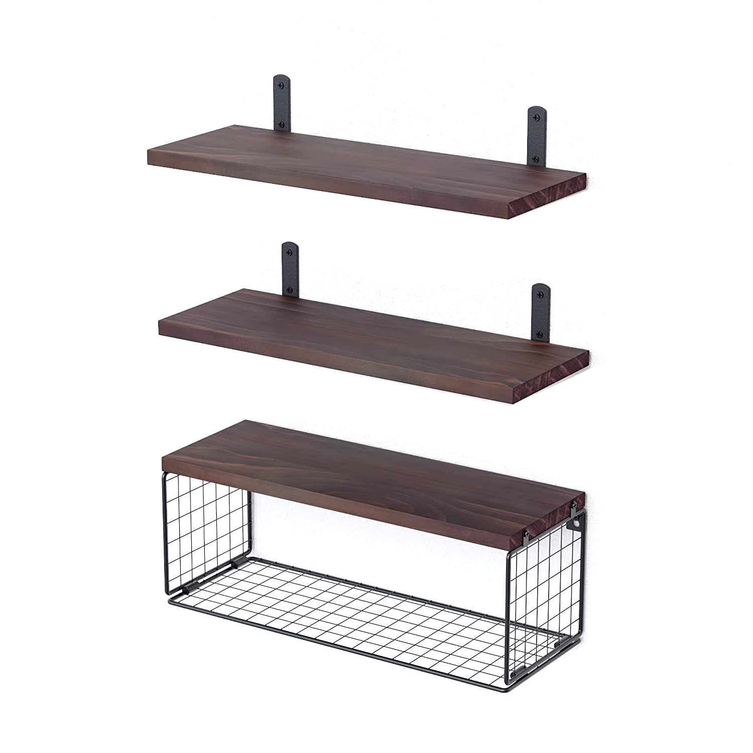 Black Basket Wall Shelf