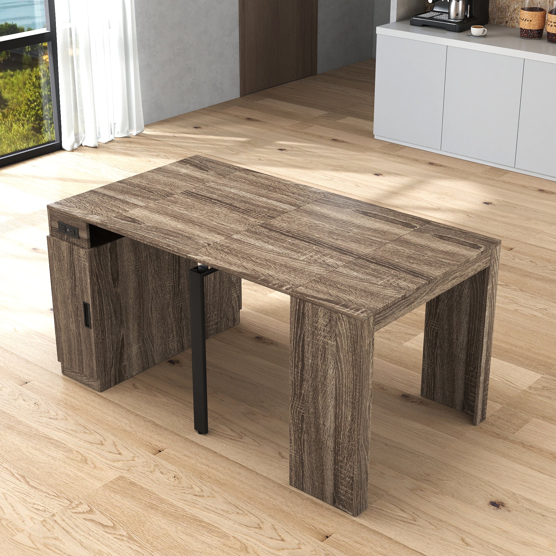 Brown Extendable Dining Table