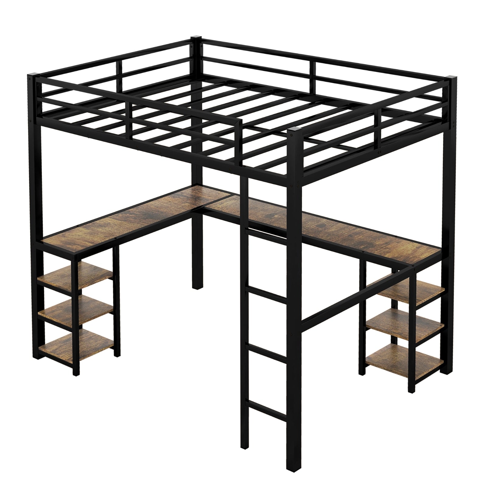 Black Metal Loft Bed