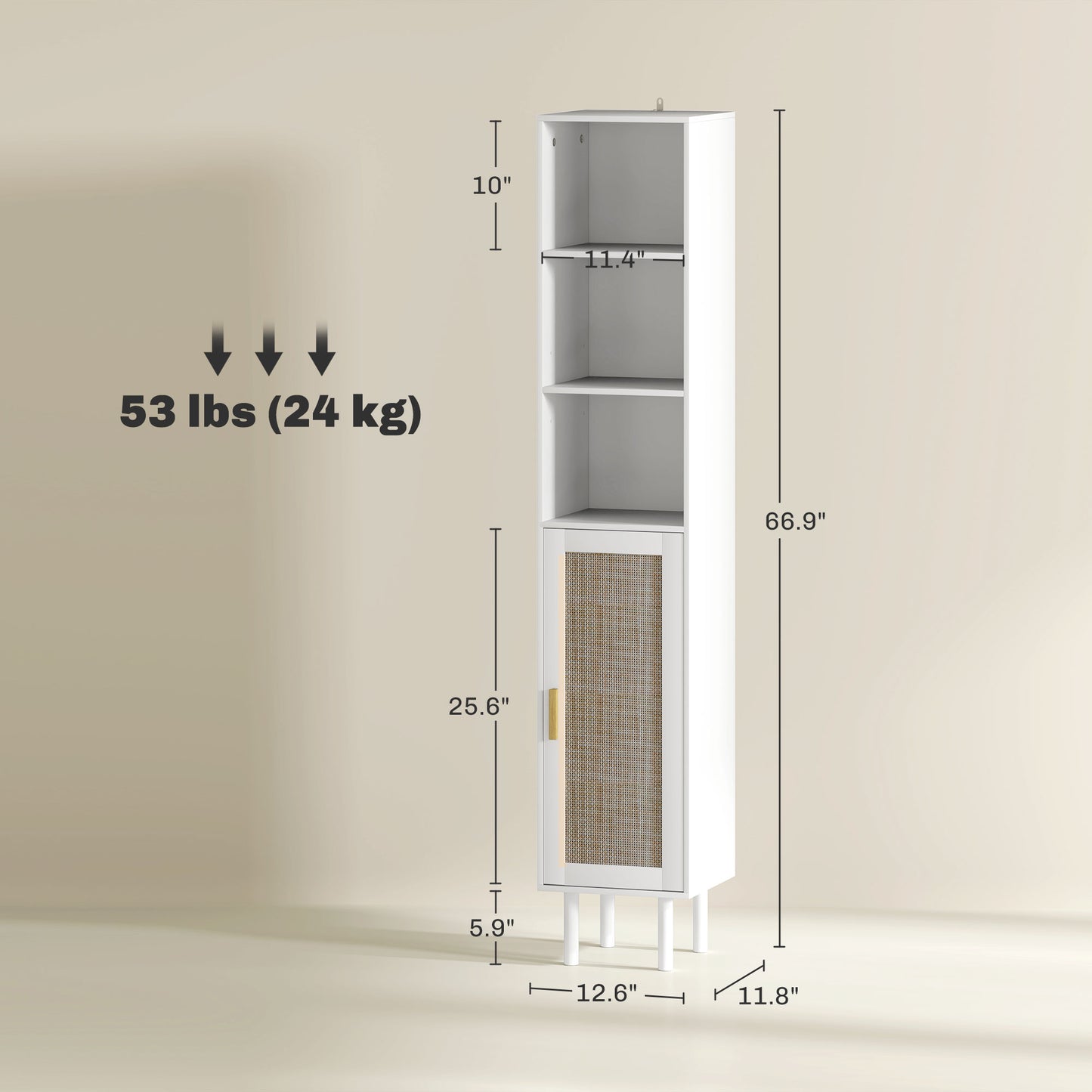 Tall Bathroom Cabinet with Doors