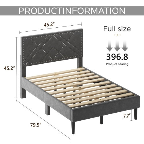 Gray Linen Storage Bed