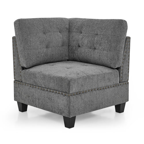 Corner Sofa For Modular Sectional,Grey Chenille 31.5x31.5x36.