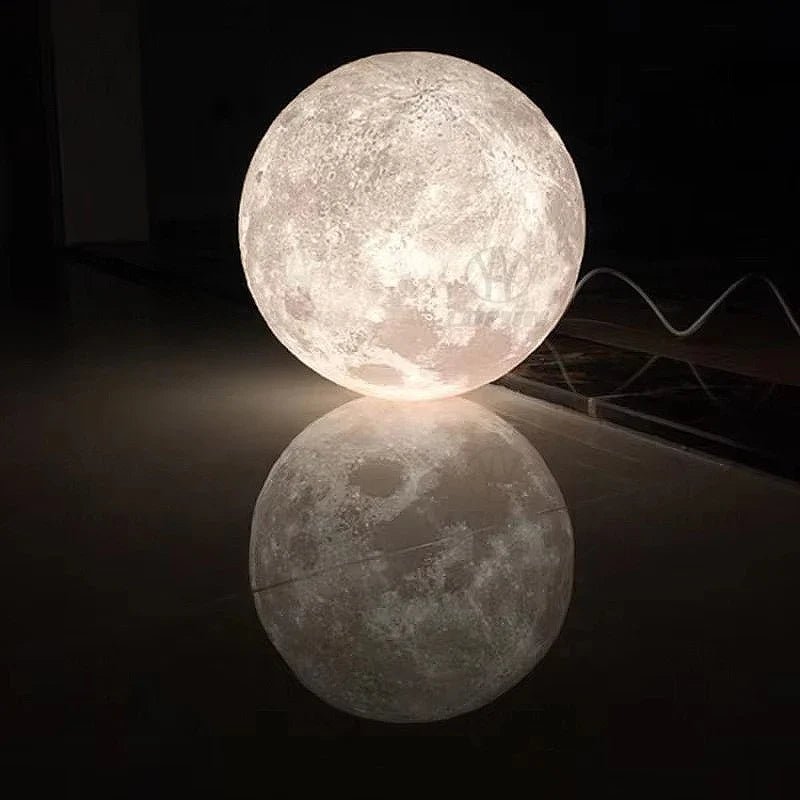 3D-Printed Moon Pendant Light in White Polymer - Decorbites